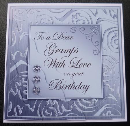 Elegant Metallic Birthday Gramps Wavy Corner Stacker by Charlie Angel