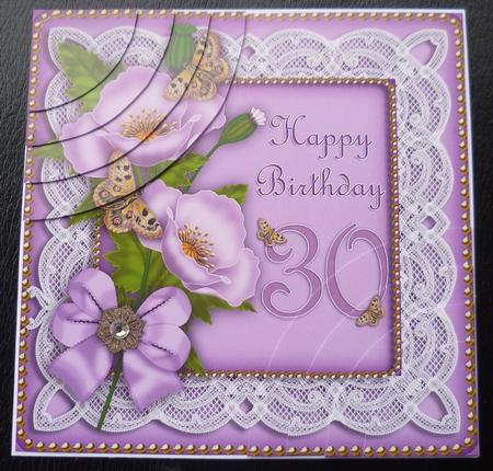 Lilac Poppy 30 Birthday 6in Duo Corner Stacker by Charlie Angel
