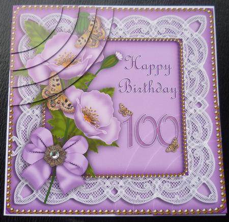 Lilac Poppy 100 Birthday 6in Duo Corner Stacker by Charlie Angel