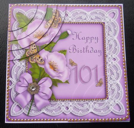 Lilac Poppy 101 Birthday 6in Duo Corner Stacker by Charlie Angel