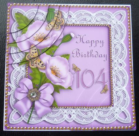 Lilac Poppy 104 Birthday 6in Duo Corner Stacker by Charlie Angel