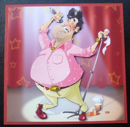 Club Singer Dude 8x8 Quick Card by Charlie Angel