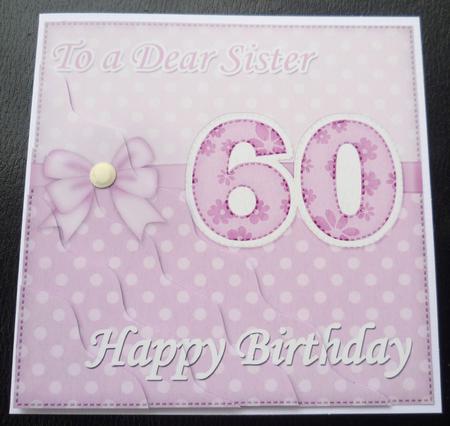 60th Birthday Sister Felties Wavy Corner Side Stacker Topper by Charlie Angel