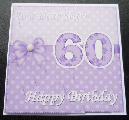 60th Birthday Sister Felties Wavy Corner Side Stacker Topper by Charlie Angel