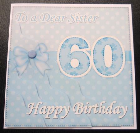 60th Birthday Sister Felties Wavy Corner Side Stacker Topper by Charlie Angel