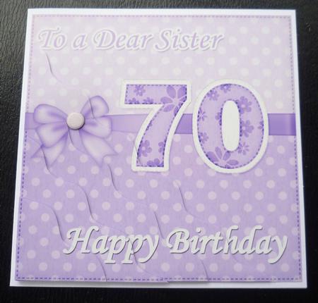 70th Birthday Sister Felties Wavy Corner Side Stacker Topper by Charlie Angel