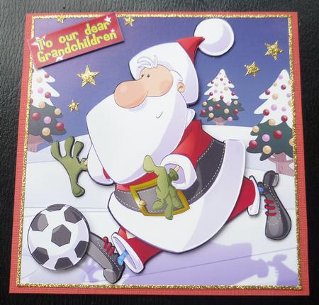 Football Santa Dude 8x8 Quick Card by Charlie Angel
