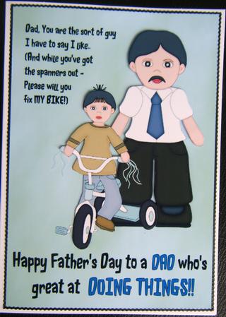 A 'doing-things' Sort of Dad - Father's Day Card Front by Charlie Angel