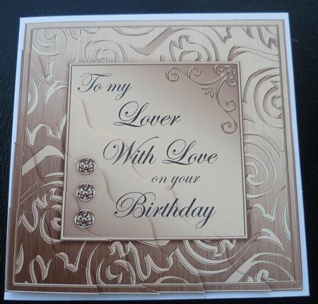 Elegant Metallic Birthday Lover Wavy Corner Stacker by Charlie Angel