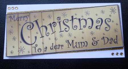Mum and Dad Christmas Dl Side Stacker Topper by Charlie Angel