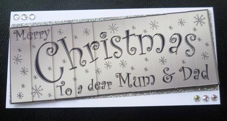 Mum and Dad Christmas Dl Side Stacker Topper by Charlie Angel
