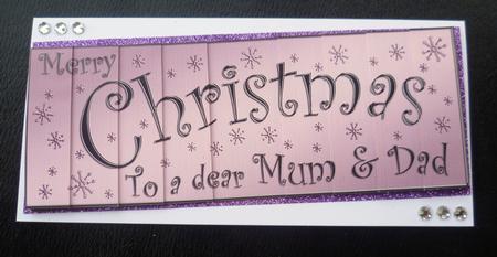 Mum and Dad Christmas Dl Side Stacker Topper by Charlie Angel