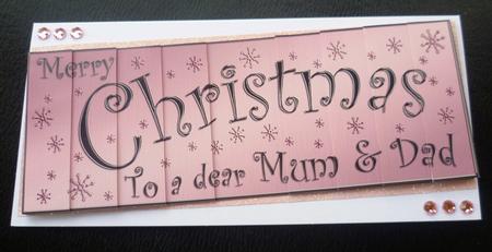 Mum and Dad Christmas Dl Side Stacker Topper by Charlie Angel