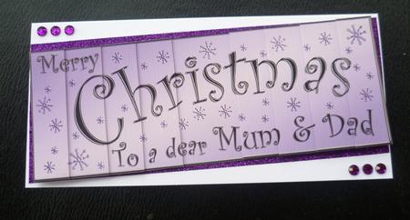Mum and Dad Christmas Dl Side Stacker Topper by Charlie Angel