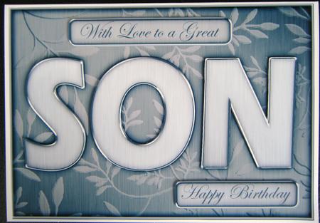 A5 Elegant Metallic Words Quick Card with 3D Decoupage by Charlie Angel