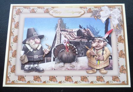 The First Thanksgiving Card Front and Step by Step by Charlie Angel
