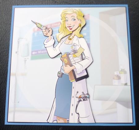 Get Well Soon Doctor Lady 8x8 Quick Card by Charlie Angel