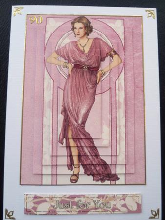 Art Deco Lady Elise (pink) Pyramid by Charlie Angel
