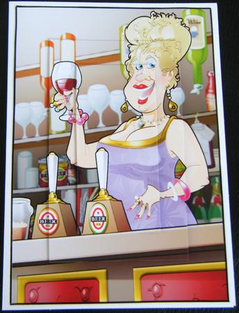 Barmaid of the Year! A4 by Charlie Angel