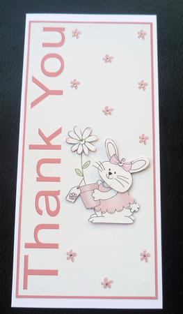 Thank You Bunny Quick Card with Decoupage by Charlie Angel
