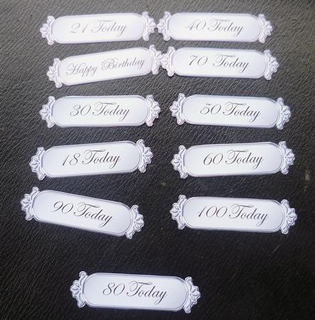 Metallic Birthday Greetings Text Plates by Charlie Angel