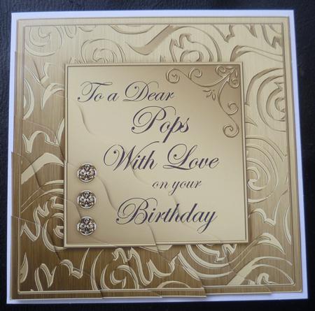Elegant Metallic Birthday Pops Wavy Corner Stacker by Charlie Angel