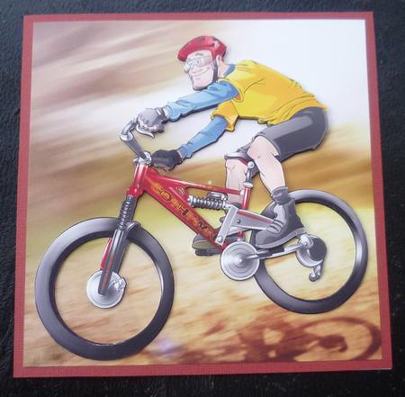 Mountain Bike Dude 8x8 Quick Card by Charlie Angel