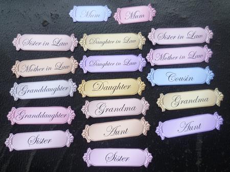 Female Metallic Relations Greetings Text Plates by Charlie Angel