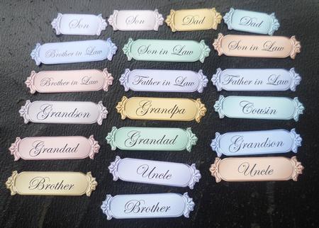 Male Metallic Relations Greetings Text Plates by Charlie Angel