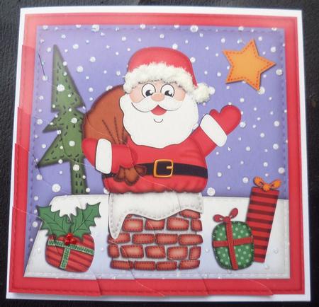 Xmas Santa Got Stuck Wavy Corner Side Stacker Topper by Charlie Angel