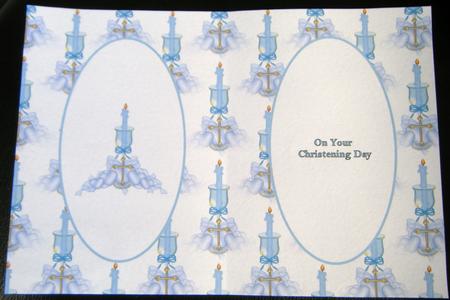 Boys Christening Candle Insert by Charlie Angel