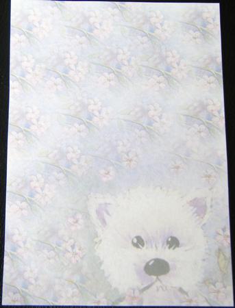 Westie and Apple Blossom Note Paper by Charlie Angel