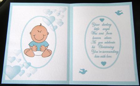 Christening Insert Baby Boy by Charlie Angel