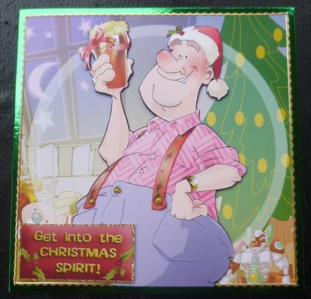 Christmas Spirits Dude 8x8 Quick Card by Charlie Angel
