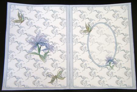 Blue Butterflies with Flower Insert by Charlie Angel