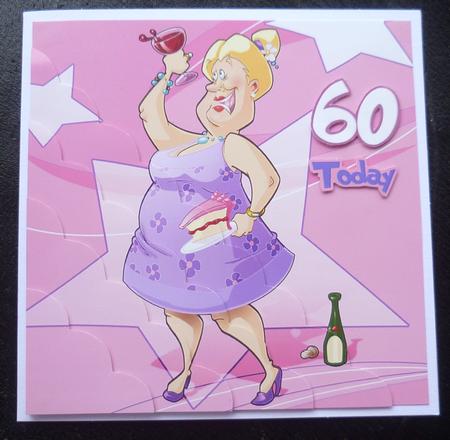 Wine and Cake Lady Ages 8x8 Quick Card by Charlie Angel