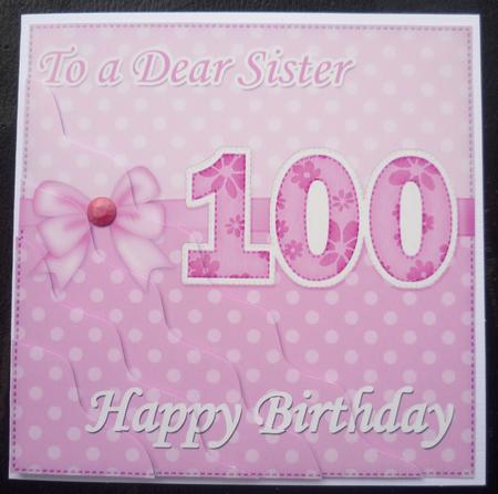 100th Birthday Sister Felties Wavy Corner Side Stacker by Charlie Angel