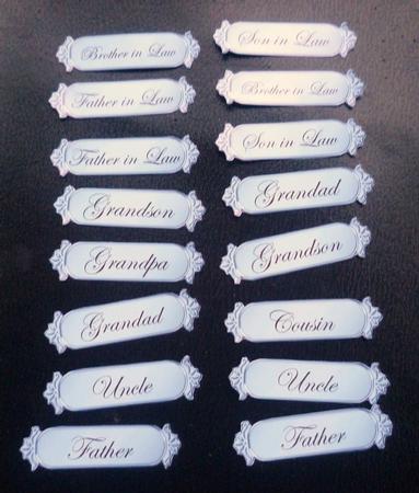 Male Metallic Relations Greetings Text Plates by Charlie Angel