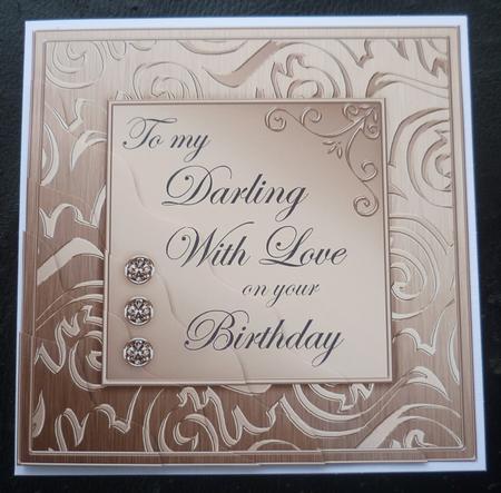 Elegant Metallic Birthday Darling Wavy Corner Stacker by Charlie Angel