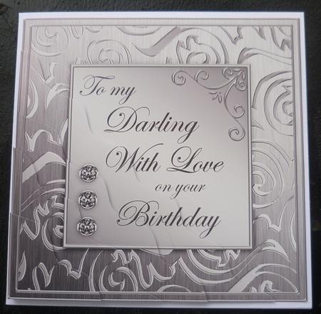 Elegant Metallic Birthday Darling Wavy Corner Stacker by Charlie Angel