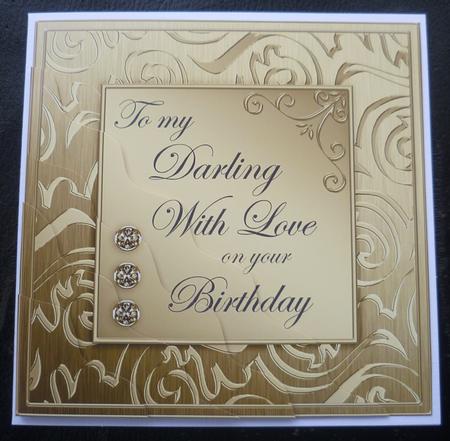 Elegant Metallic Birthday Darling Wavy Corner Stacker by Charlie Angel