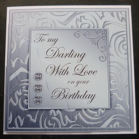 Elegant Metallic Birthday Darling Wavy Corner Stacker by Charlie Angel