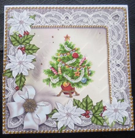 Elegant Tree Ice Poinsettia 5in Zig Zag Bottom Stacker by Charlie Angel