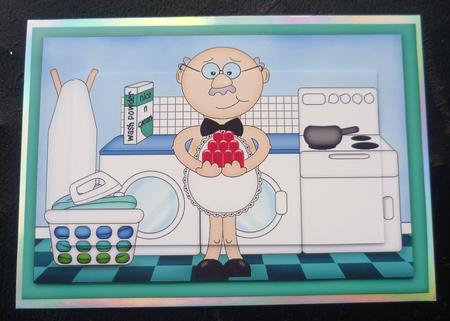 A4 Bert Wears Black Tie Card Topper by Charlie Angel