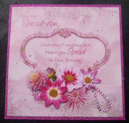 Dhalia Gem Card Front Nan Birthday by Charlie Angel