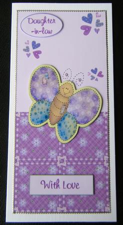 Patchwork Butterfly Dl Card by Charlie Angel