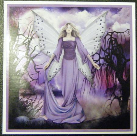 Amethyst Enchantment Large Square Card Front and Decoupage by Charlie Angel