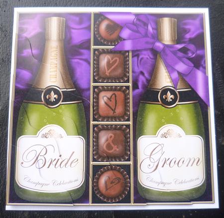 Bride & Groom Champers N Chocs Wavy Corner Side Stacker by Charlie Angel