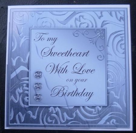 Elegant Metallic Birthday Sweetheart Wavy Corner Stacker by Charlie Angel