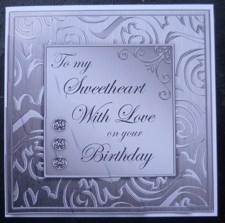 Elegant Metallic Birthday Sweetheart Wavy Corner Stacker by Charlie Angel